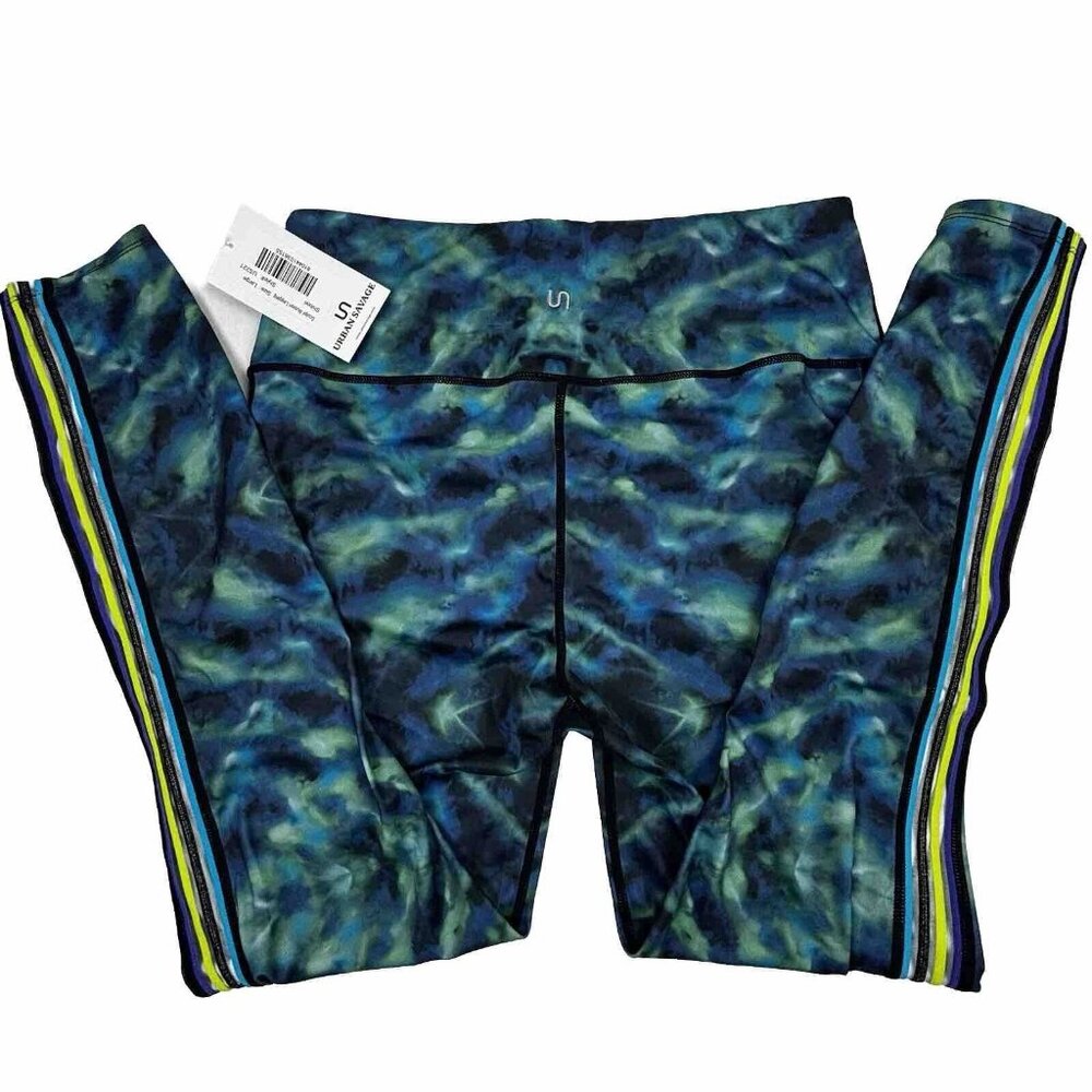 Urban Savage Shibori‎ 7/8 Sculpt Illusion Leggings Large Tie Dye US221 NWT $160
